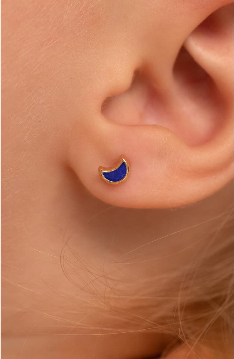 In Season Jewelry 14k Lapis Shaped Earrings, Alternate, color, Purple Moon