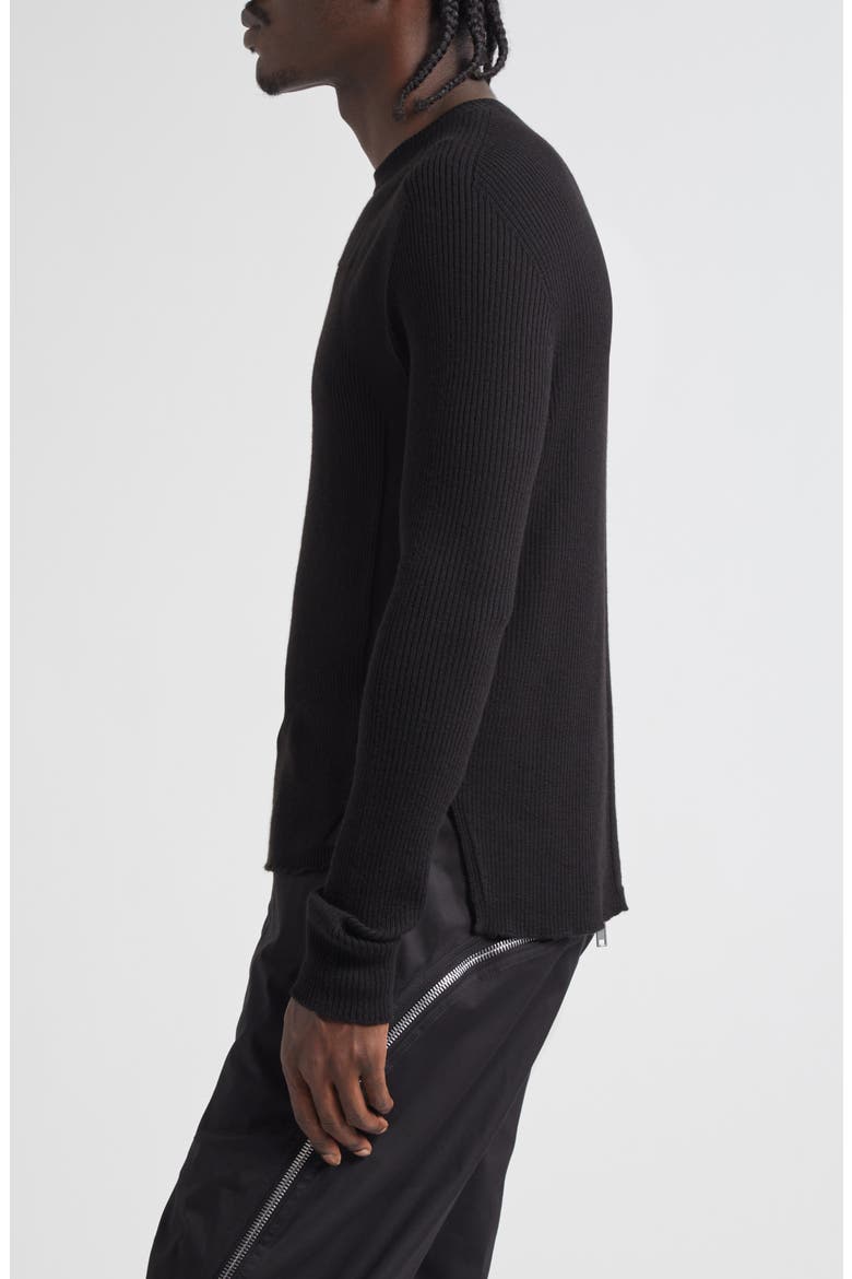 Geo Rib Virgin Wool Sweater, Alternate, color, BLACK