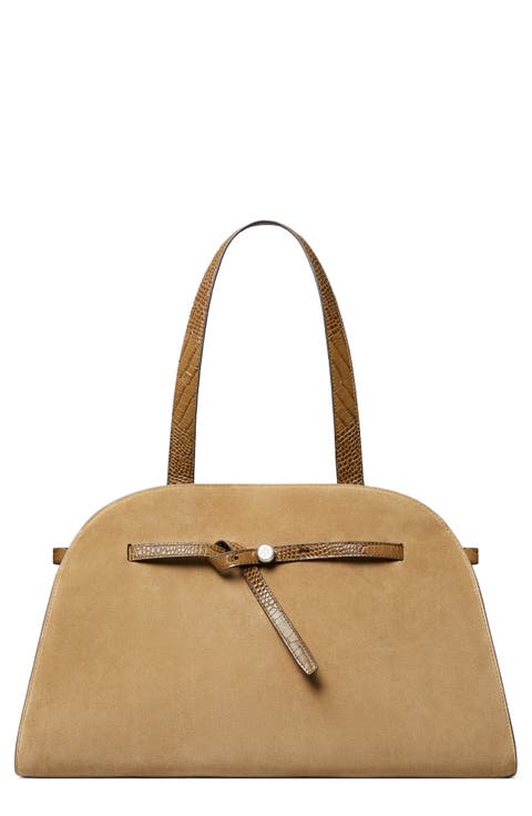 Romy Large Suede Leather Bauletto