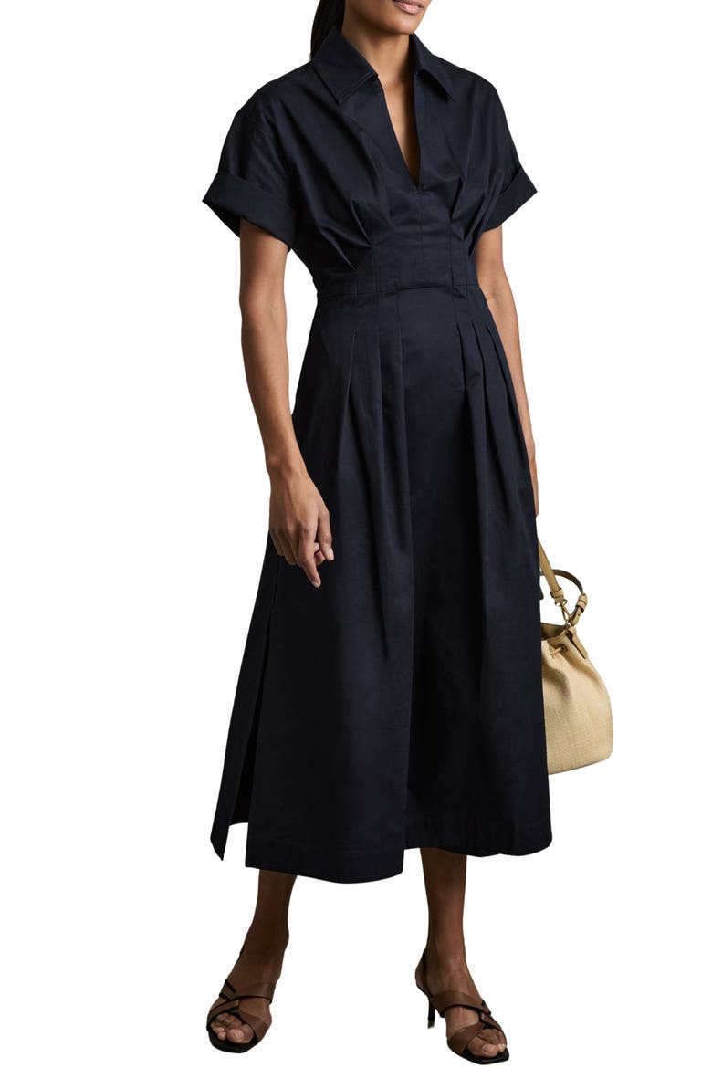 aubrey cotton midi dress Aubrey Palm Shirt Midi Dress