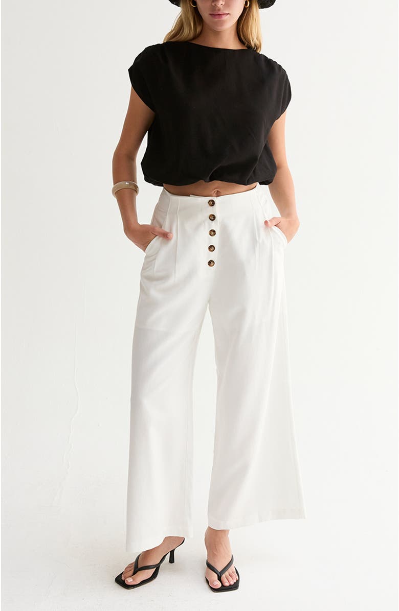 CRESCENT Cap Sleeve Bubble Hem Top, Alternate, color, Black