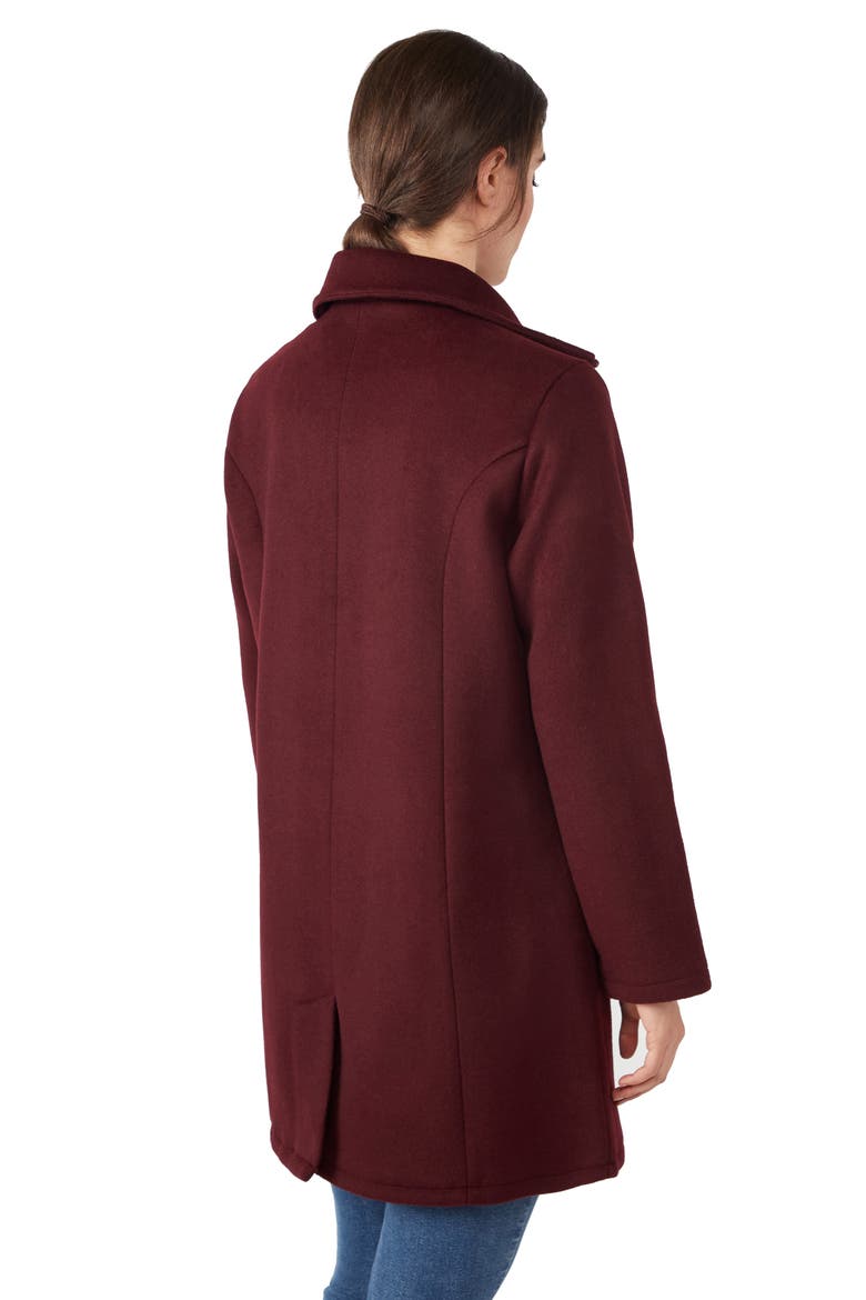 Khloe 3-in-1 Wool-Blend Maternity Coat Semi-Fitted, Alternate, color, BURGUNDY