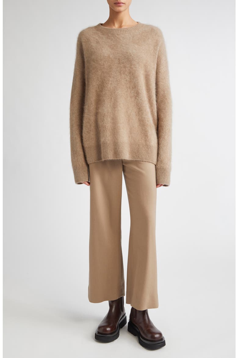 Flora Stretch Virgin Wool Drawstring Pants, Alternate, color, BISCUIT