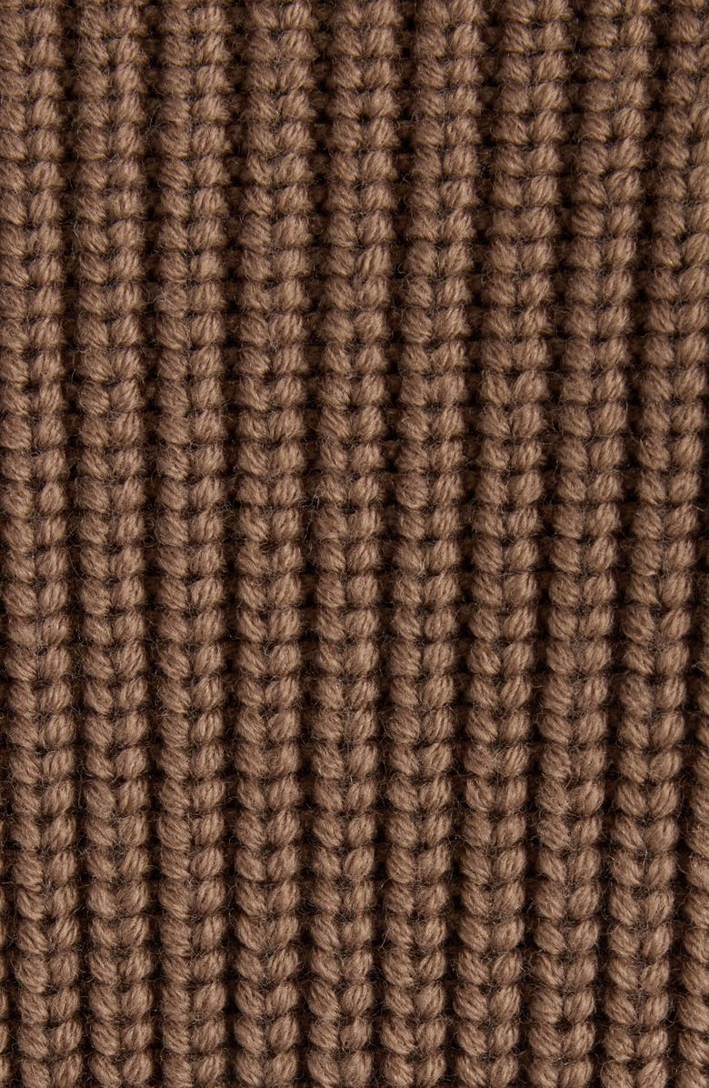 Courrèges Trucker Wool Rib Half Zip Sweater, Alternate, color, Mocha