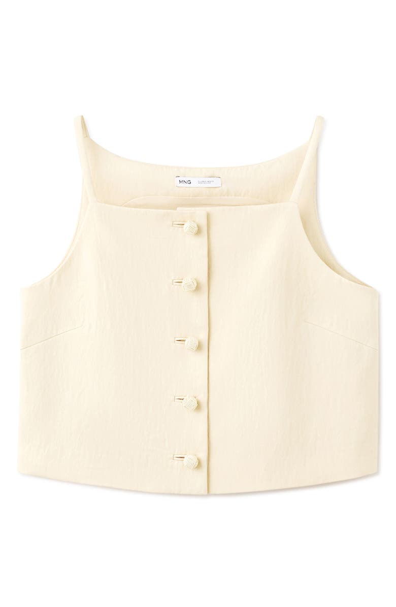 MANGO Square Neck Button Front Top, Alternate, color, 