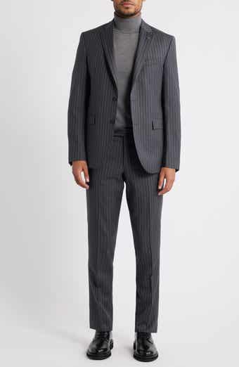 AllSaints Ross Slim Fit Striped Wool Suit