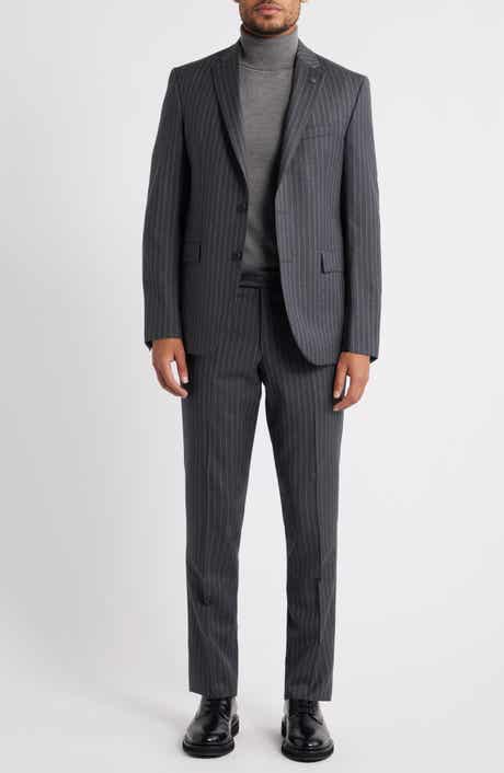AllSaints Ross Slim Fit Striped Wool Suit