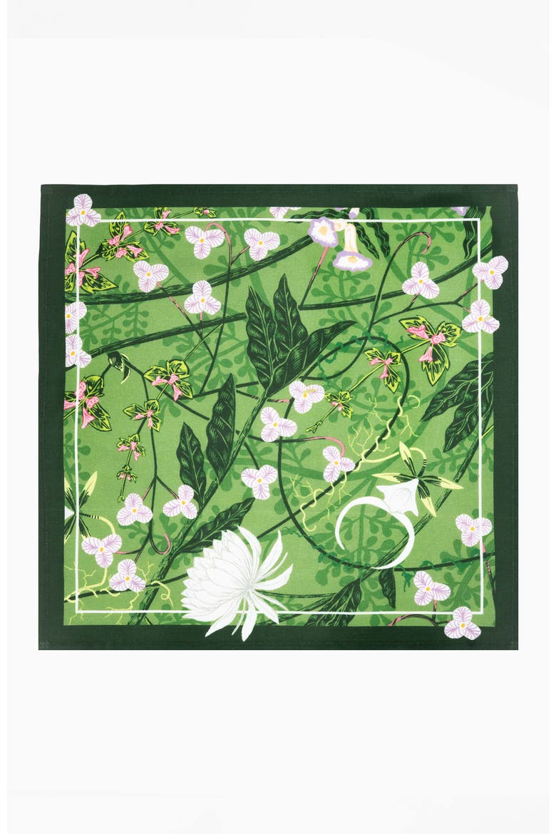 Garden Reverie Cocktail Napkins, Alternate, color, Green