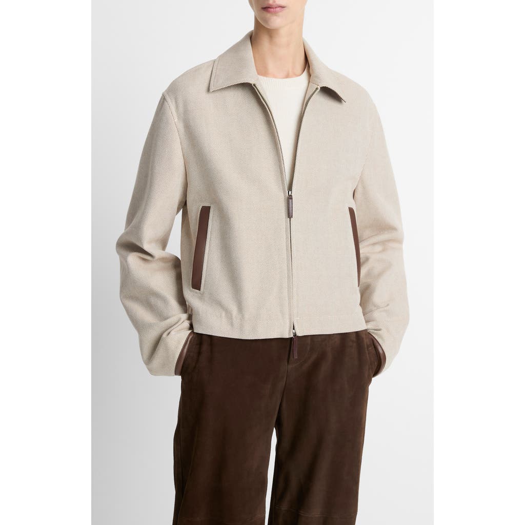 Vince Crop Cotton Jacket in Villa Stone at Nordstrom Rack, Size X-Large