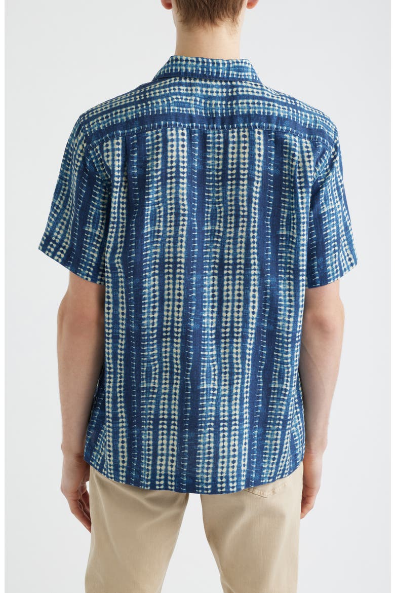 Short Sleeve Lyocell & Linen Button-Up Shirt, Alternate, color, SHIBORI STRIPE