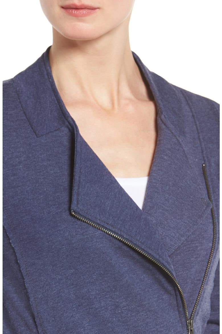Stripe Moto Jacket, Alternate, color, HEATHER NAVY PEACOAT