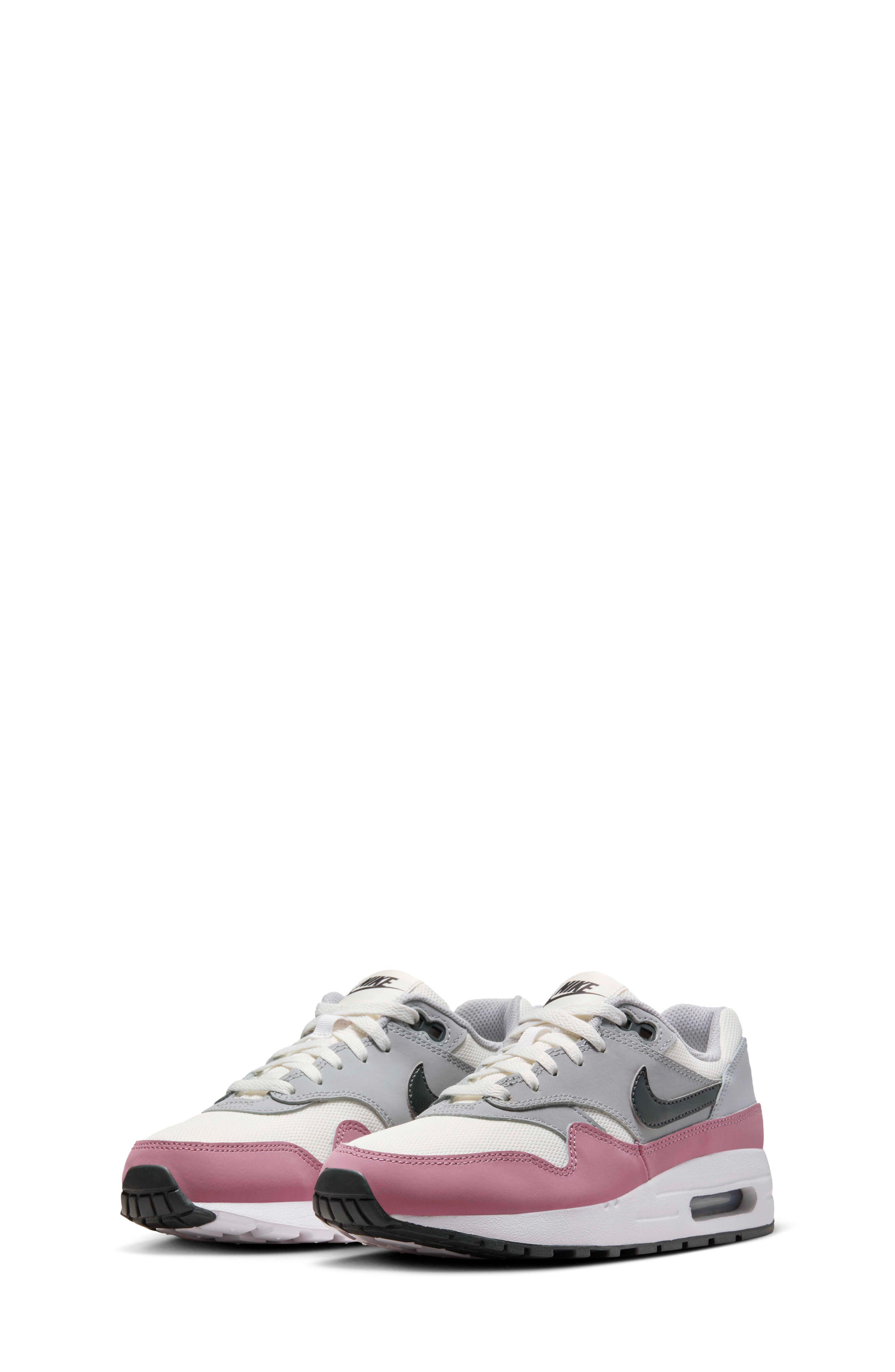 Nike Kids' Air Max 1 Sneaker, Main, color, Summit White/ Wolf Grey/ Grey