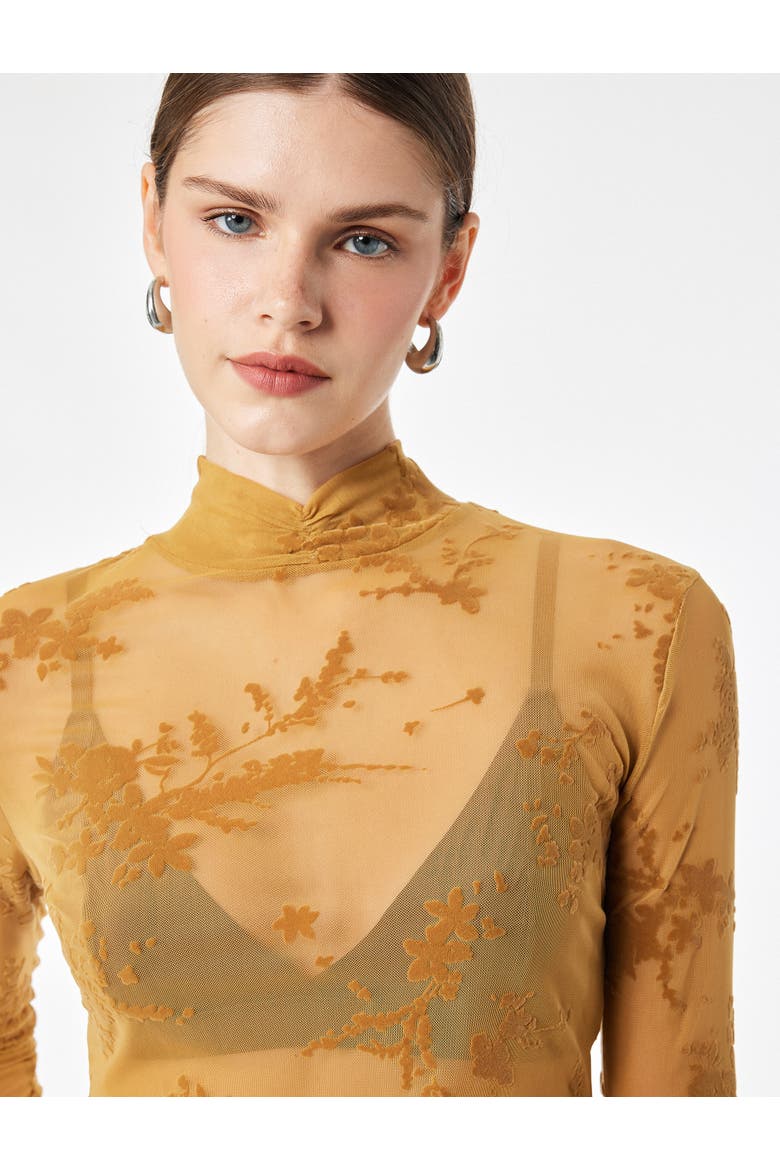 High Neck Blouse, Alternate, color, YELLOW