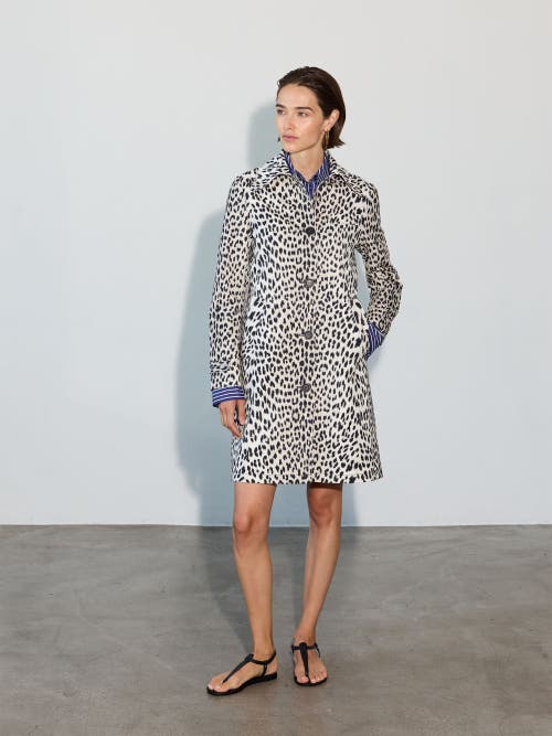 Callas Milano Alaine Animal-print Car Coat In Black