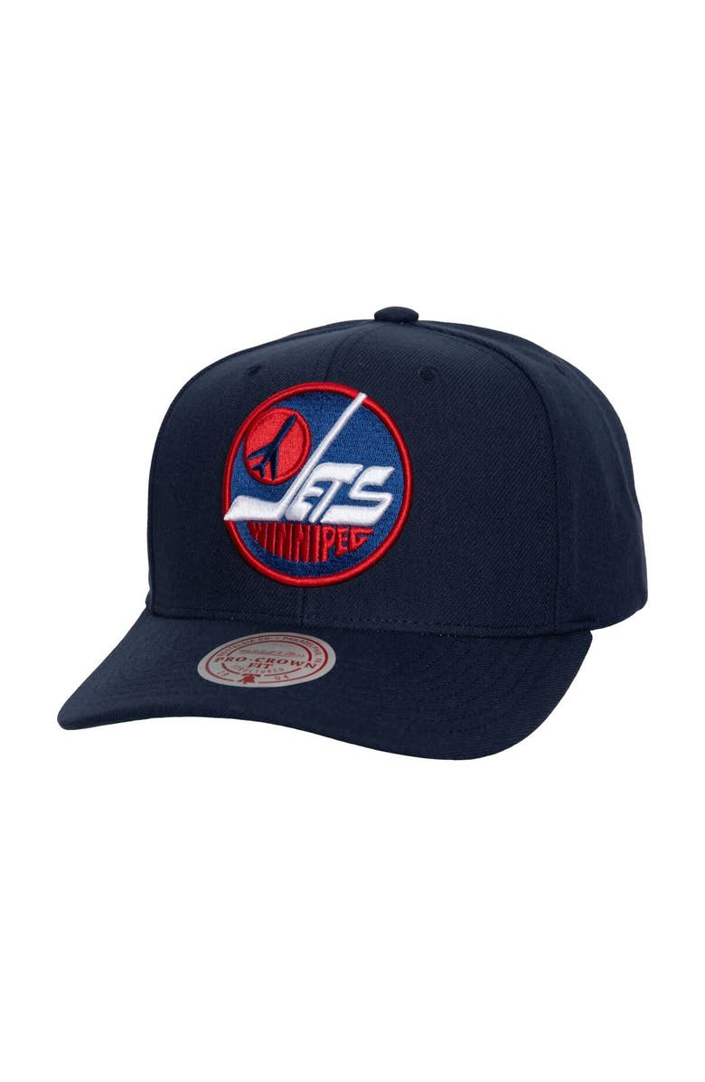 Mitchell & Ness Men's Mitchell & Ness Navy Winnipeg Jets Core Team Ground Pro Adjustable Hat, Main, color, Navy
