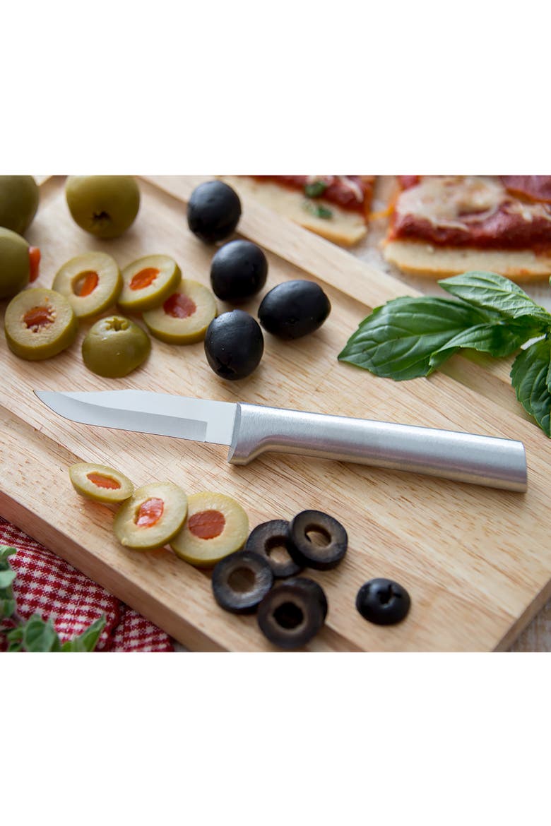 Cutlery 2.5-Inch Peeling Paring Knife Set of 3 & Quick Edge Knife Sharpener, Alternate, color, Silver
