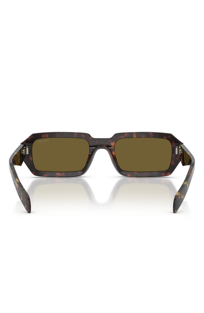 Prada 52mm Rectangular Sunglasses, Alternate, color, Dark Havana/ Dark Brown