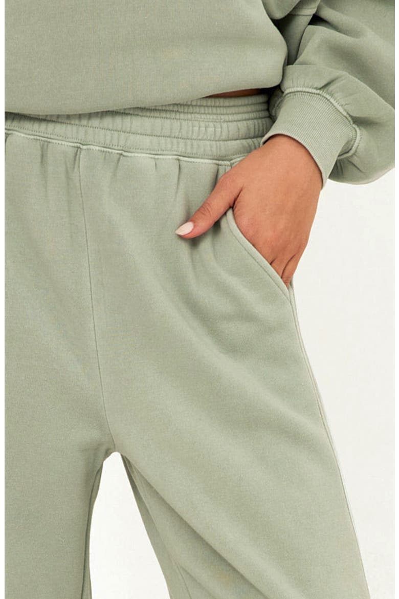 Chantel Mineral Wash Crop Wide Leg Pants, Alternate, color, WASABI