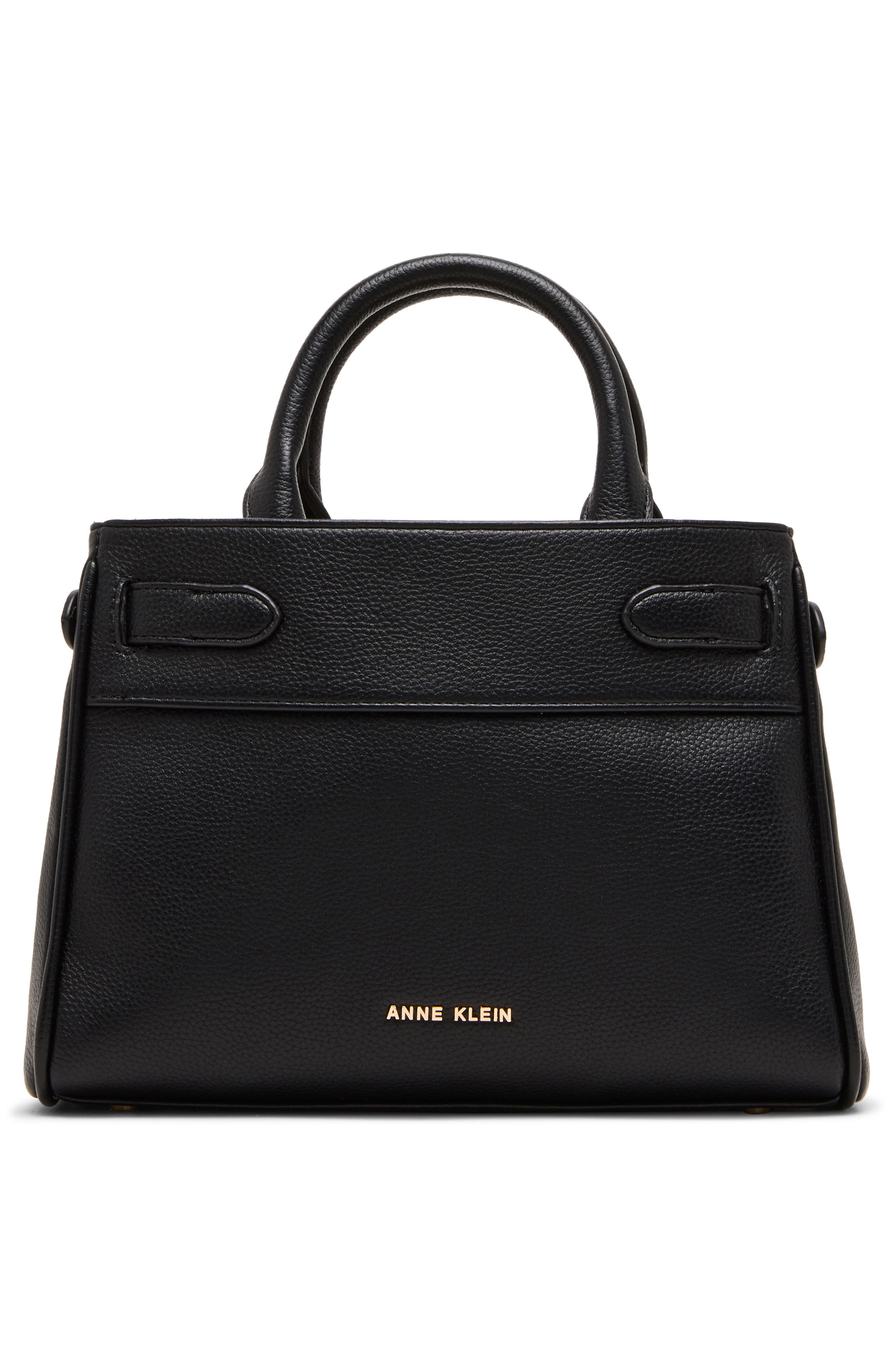 Anne Klein Chain Trim Satchel, Alternate, color, Black
