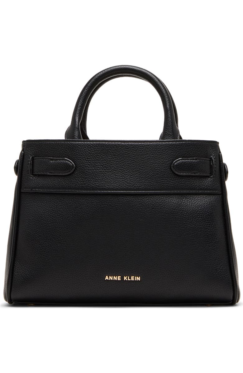 Anne Klein Chain Trim Satchel, Alternate, color, Black