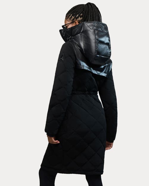 Alpenhaus Arly Elongated Hybrid Lightweight Puffer Coat In Black