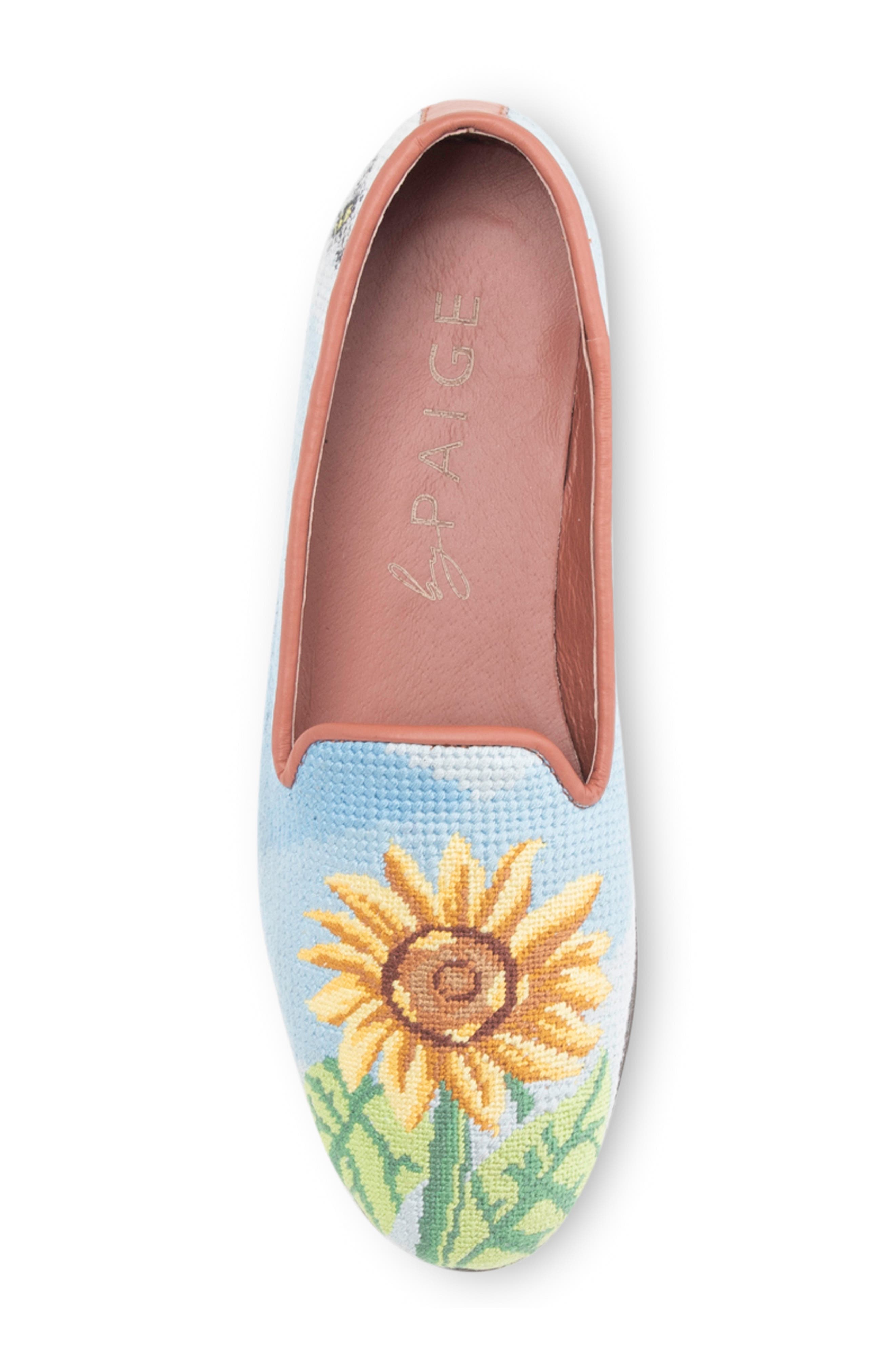 ByPaige Floral Needlepoint Loafer, Alternate, color, Sunflower On Blue