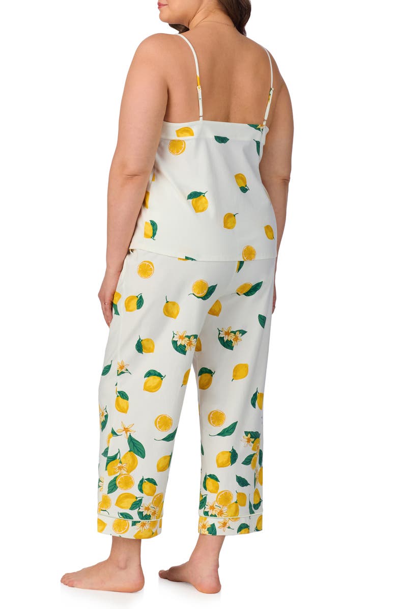 BedHead Pajamas Stretch Organic Cotton Jersey Crop Pajamas, Alternate, color, Main Squeeze Border