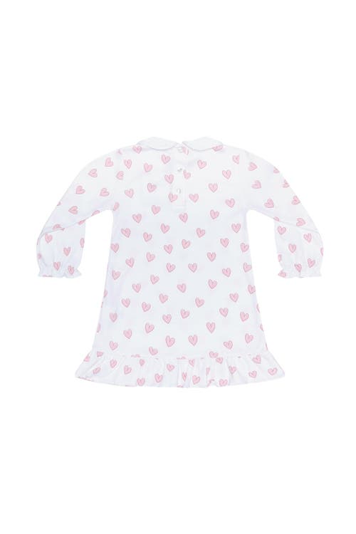 Nellapima Pink Heart Print Long Sleeve Playtime In White