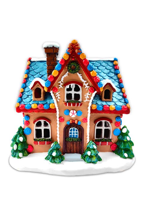 Whimsically Sweet Gingerbread Home Lighted Christmas Decoration Figurine