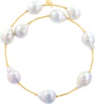 EFFY 14K Yellow Gold Freshwater Pearl Station Bracelet