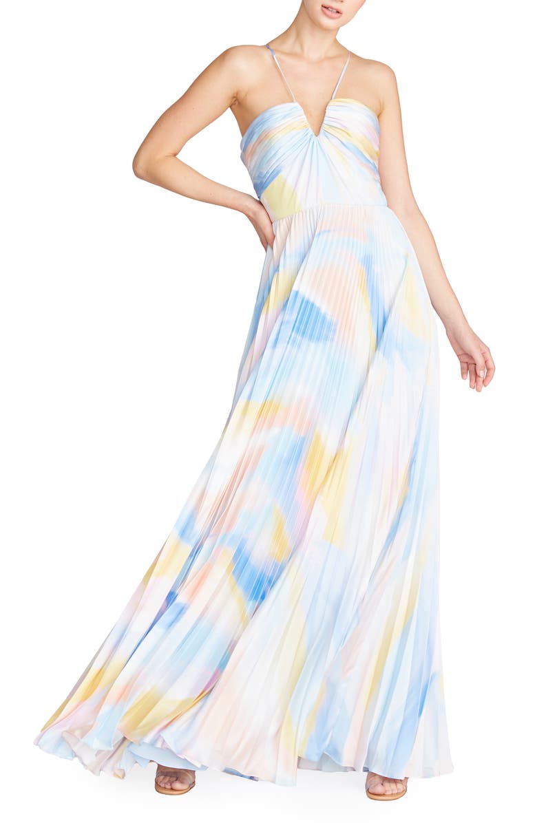 ml monique lhuillier a-line dress A Line Crew Neck Maxi Jumper Dress
