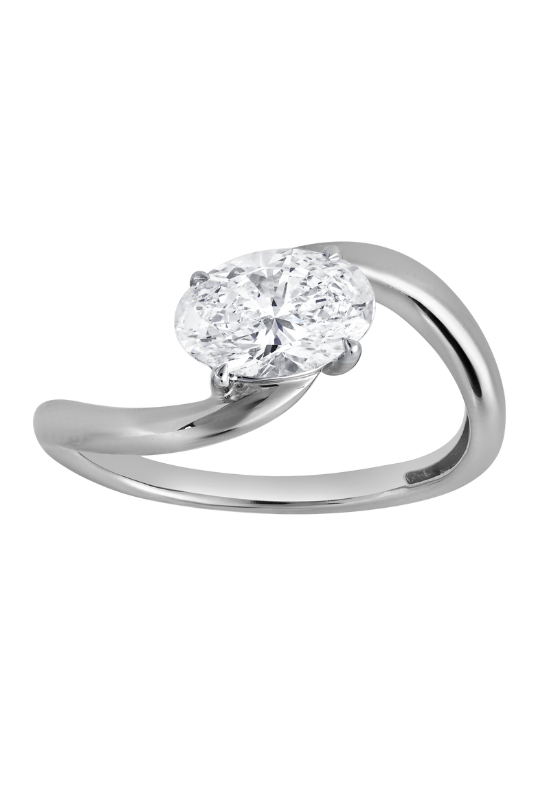 Lilian 1.5 Ct Oval Lab Grown Diamond Engagement Ring, Main, color, 14K White Gold