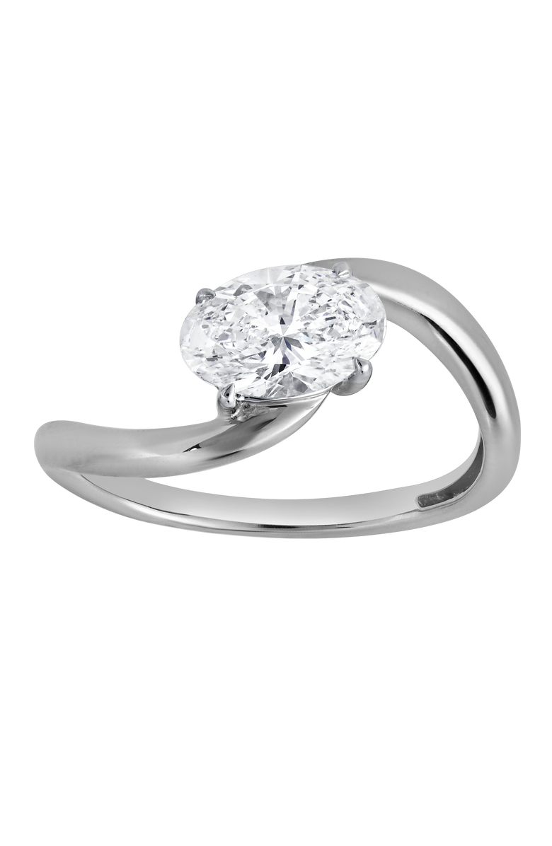 LuvMyJewelry Lilian 1.5 Ct Oval Lab Grown Diamond Engagement Ring, Main, color, 14K White Gold