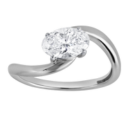 LuvMyJewelry Lilian 1.5 Ct Oval Lab Grown Diamond Engagement Ring