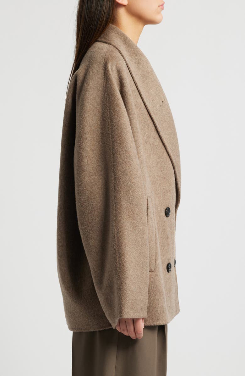 COS Double Face Wool Blend Peacoat, Alternate, color,