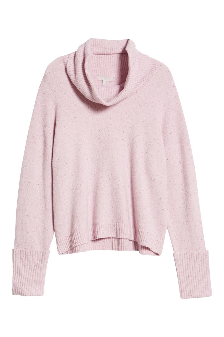 Cowl Neck Sweater, Alternate, color, PINK WINDSOME COMBO