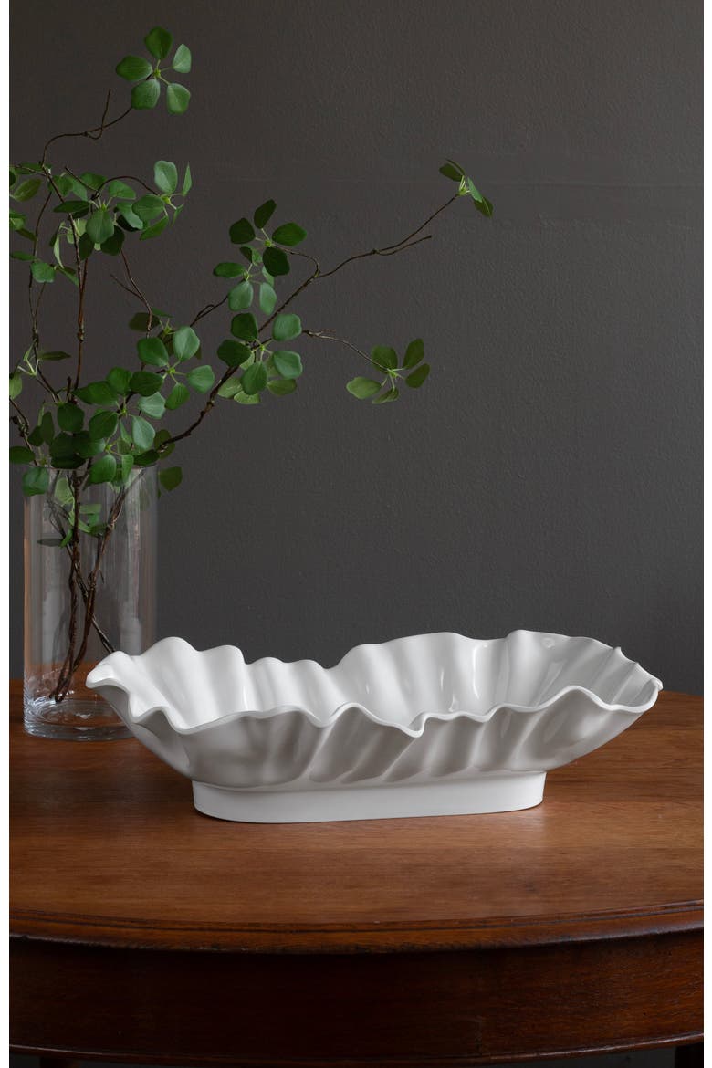 Vida Bloom Large Rectangular Bowl, Alternate, color, White