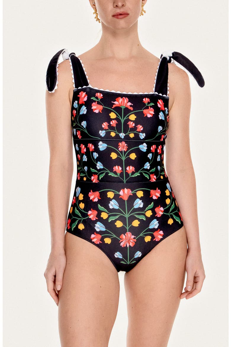 Day/Night Glow Reversible One-Piece Swimsuit, Main, color, Black