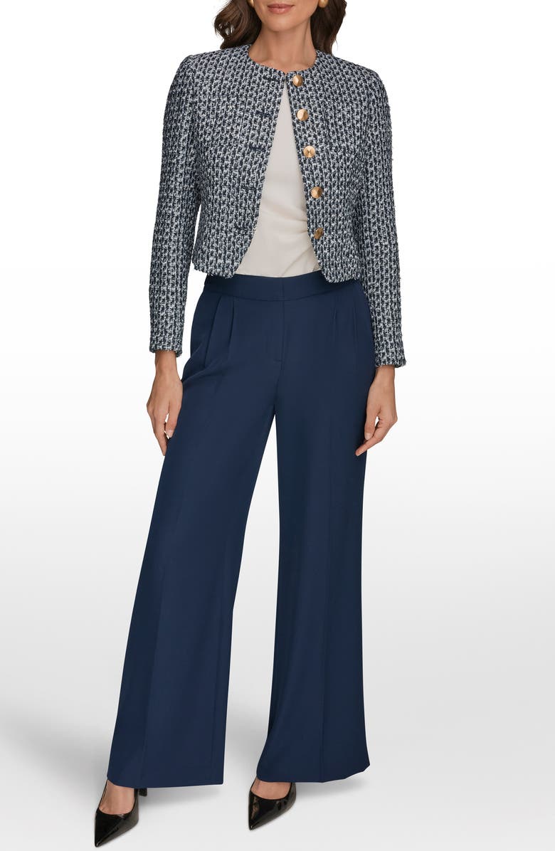 Donna Karan New York Tweed Crop Jacket, Alternate, color, Nightfall Multi