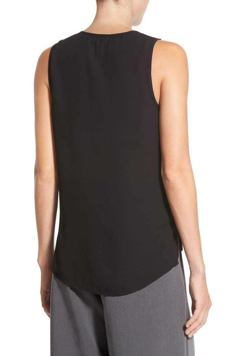 Chiffon Raw Edge Layer Tank, Alternate, color, BLACK