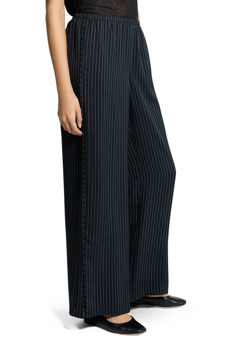 Theory Slit Hem Wide Leg Pants, Alternate, color, Black Multi