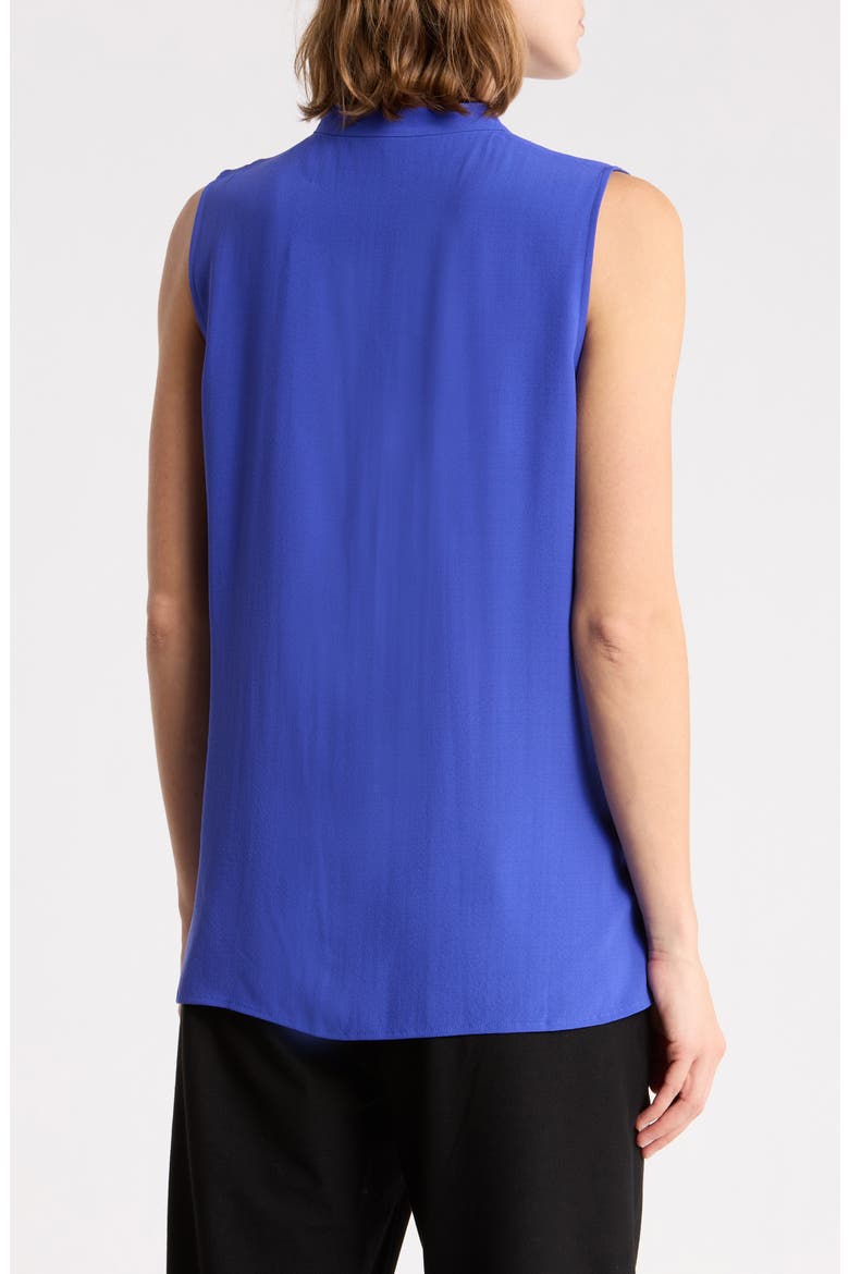 Sleeveless Silk Button-Up Shirt, Alternate, color, ROYAL