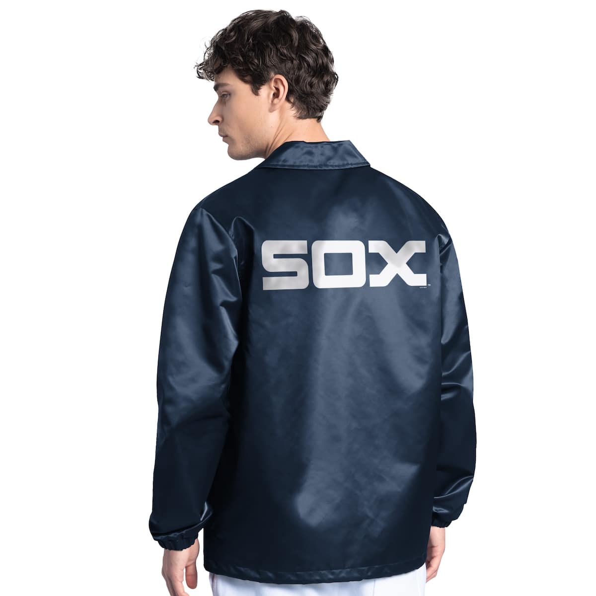 Men's Starter  Navy Chicago White Sox Cooperstown Collection Point Man Full-Snap Coaches Jacket - image 2