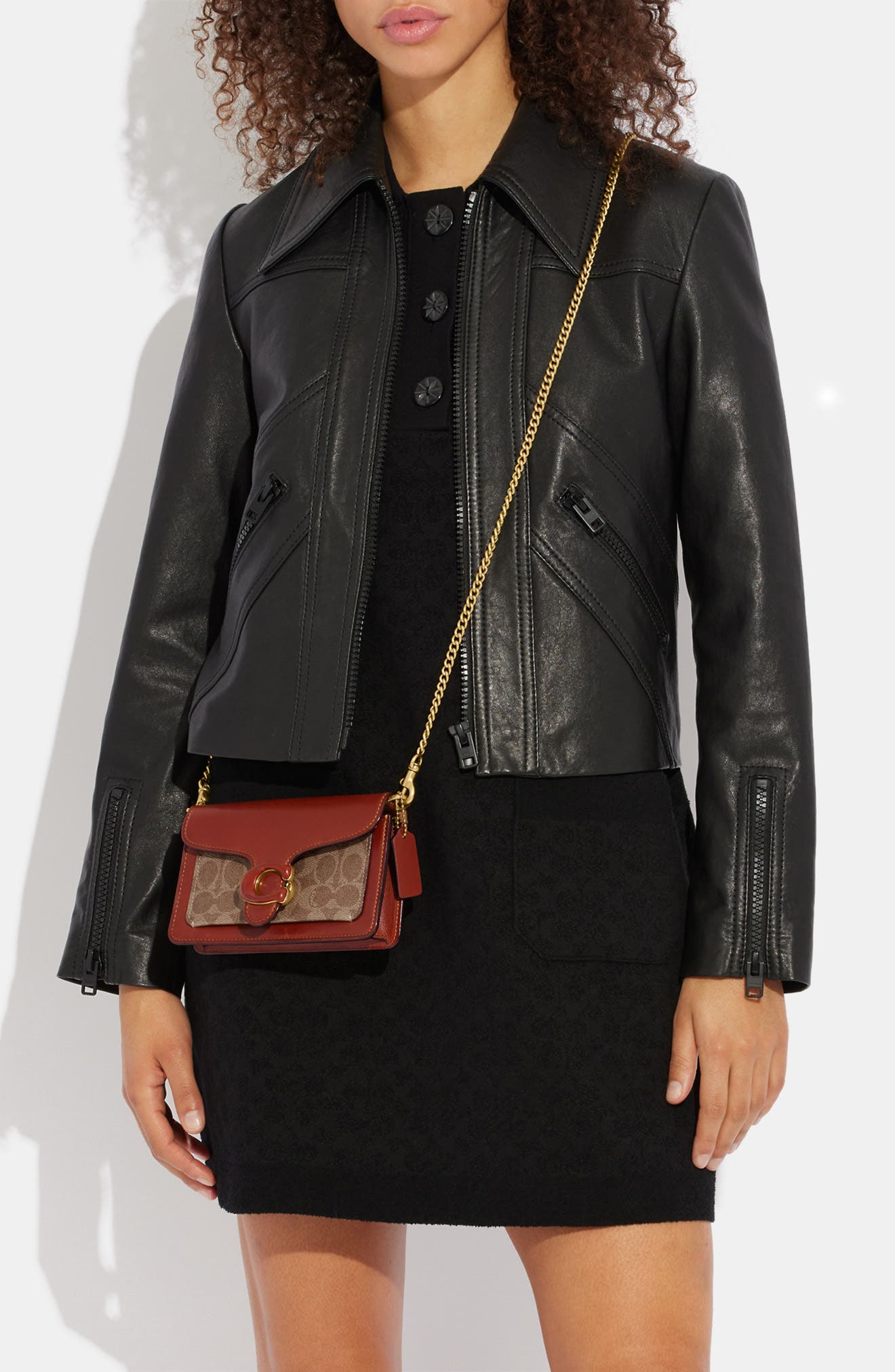 COACH Tabby Signature Coated Canvas & Leather Wristlet, Alternate, color, 