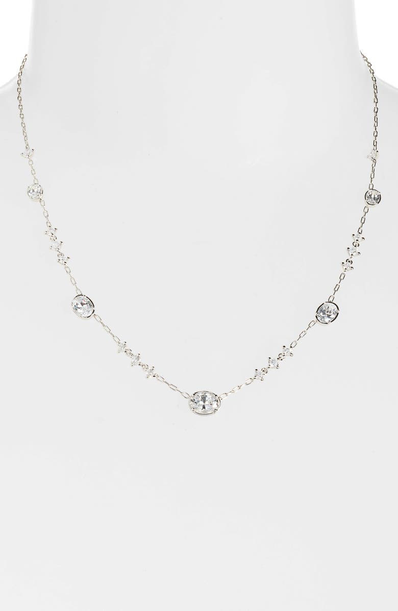 Nadri Issa Cubic Zirconia Station Necklace, Alternate, color, 