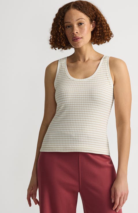 Pointelle Rib UNeck Tank