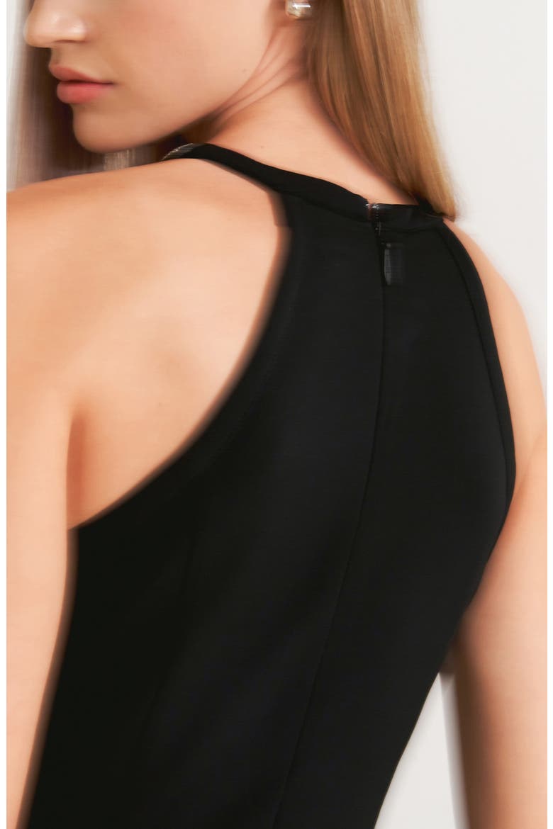 Rhinestone Sleeveless Midi Dress, Alternate, color, BLACK