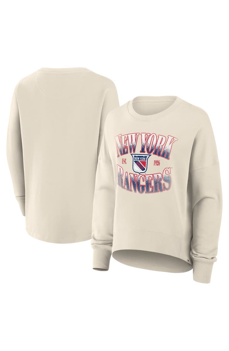 FANATICS Women
s Fanatics Cream New York Rangers Oversized Vintage Slice Pullover Sweatshirt, Main, color, Cream