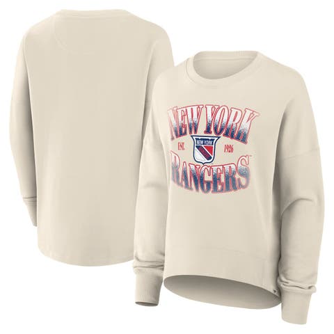 Women
s Fanatics Cream New York Rangers Oversized Vintage Slice Pullover Sweatshirt
