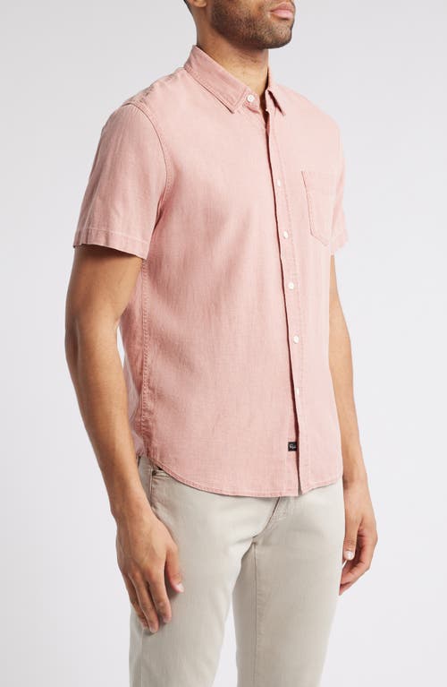 Rails Paros Short Sleeve Linen Blend Button-up Shirt In Desert Rose
